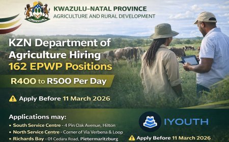 KZN Department of Agriculture Hiring 162 EPWP Positions – R400 to R500 Per Day (Apply Before 11 March 2026)