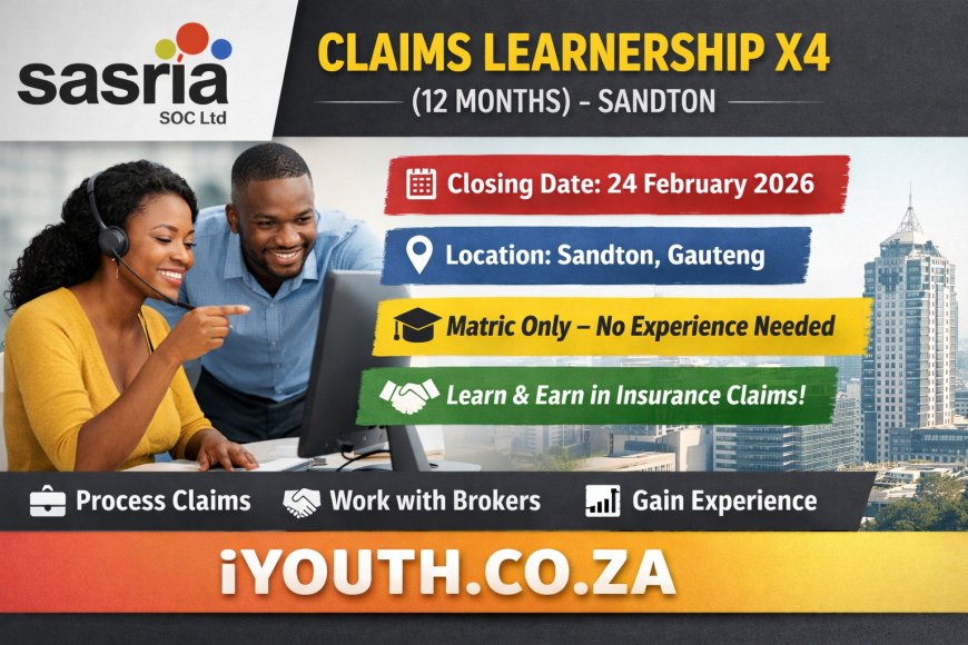 Sasria 12-Month Insurance Learnership Now Open in Gauteng (Apply Before 24 Feb)