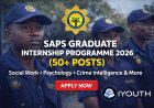 SAPS Graduate Internship Programme 2026 (50+ Posts) – Social Work, Psychology, Crime Intelligence & More