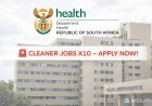 Gauteng Health Cleaner Jobs(X10 Posts) 2026 – Apply Online Before 25 March