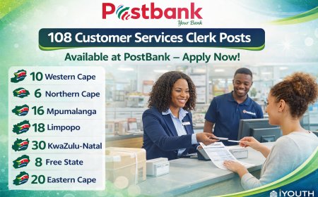 Postbank Hiring Customer Services Clerks(x108 posts) in 6 Provinces – Apply Before 10–11 March 2026