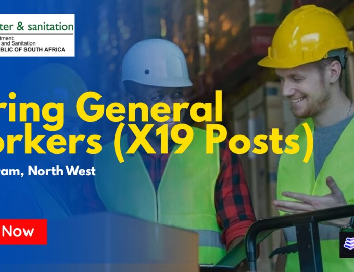 Department of Water and Sanitation Hiring General Workers (X19 Posts) – Apply Before 24 April 2026