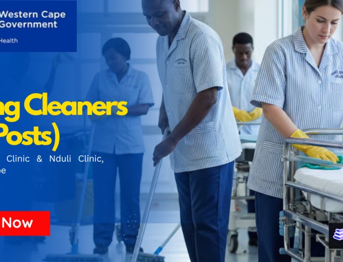 Western Cape Department of Health Cleaner Jobs 2026 Now Open – Apply Now