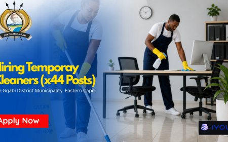 Joe Gqabi Municipality Cleaner Jobs 2026 (x44 Temporary Posts) – Earn R10 616 Per Month
