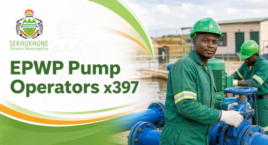 Sekhukhune District Municipality EPWP Pump Operator Jobs 2026: 397 Posts Available