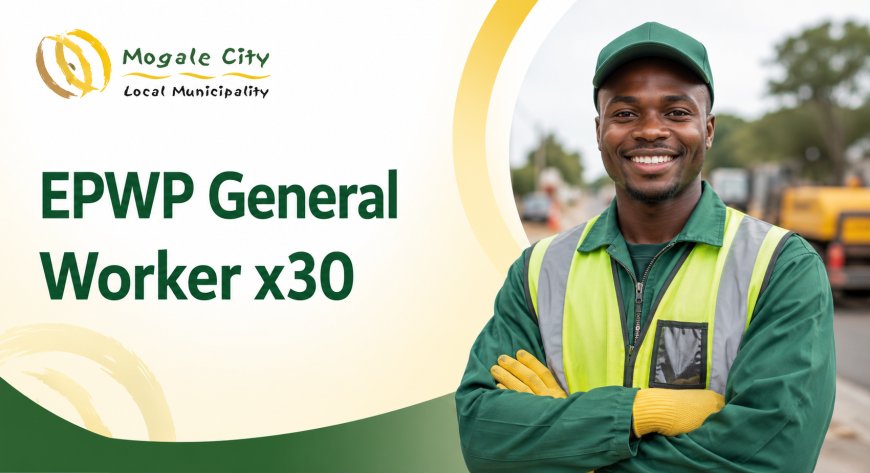 Mogale City Local Municipality EPWP General Worker x30 (Water Leaks & Valves) 2026 – Earn R3,000 Per Month
