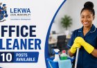 Lekwa Local Municipality Office Cleaner Jobs 2026: 10 Permanent Posts Available in Standerton