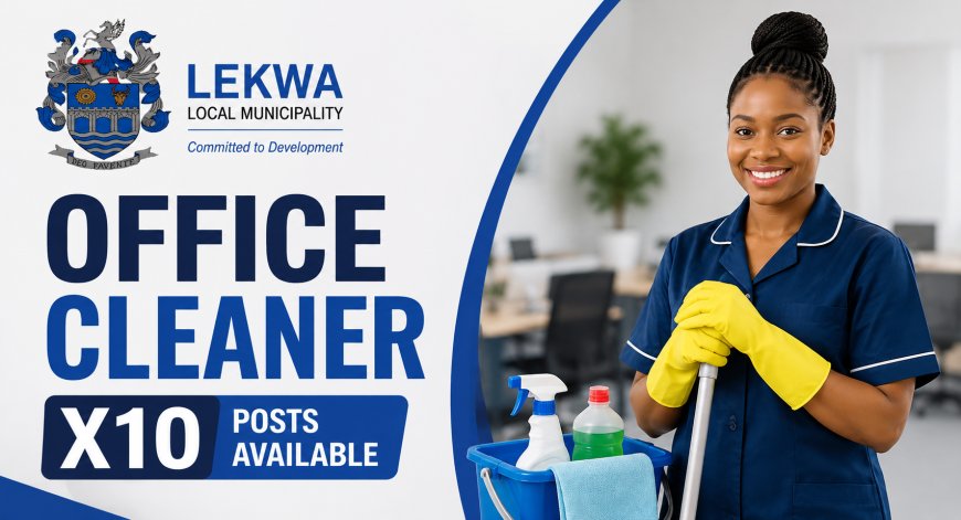 Lekwa Local Municipality Office Cleaner Jobs 2026: 10 Permanent Posts Available in Standerton
