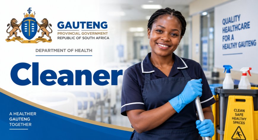 Gauteng Department of Health Cleaner Jobs 2026 (X20 Posts) at Weskoppies Hospital